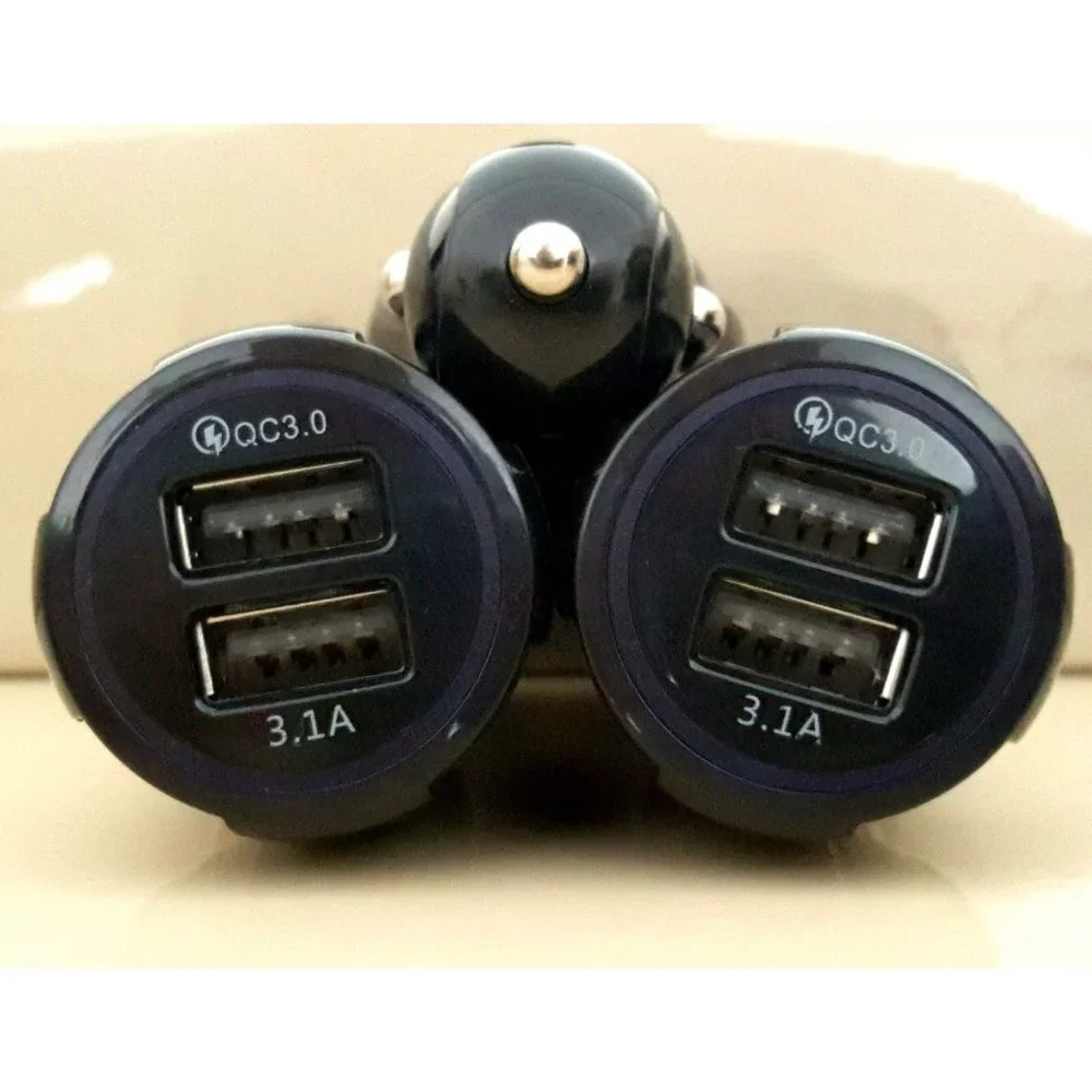 3Pack Dual Port Car Phone Charger QC Quick Charge with Lighted Charging Ports